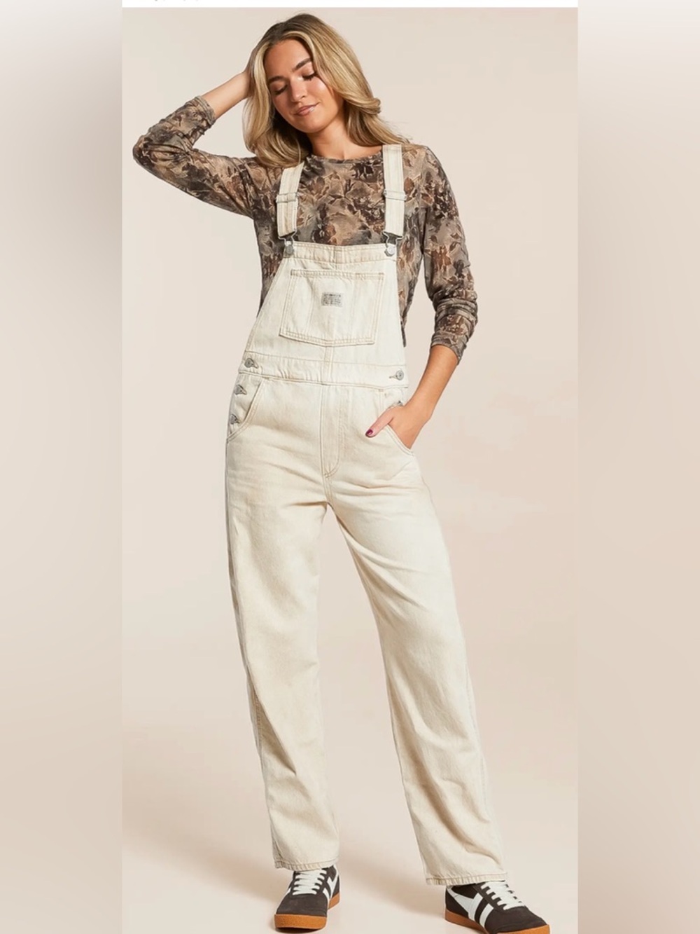 Levi's White Denim Women's Overalls S